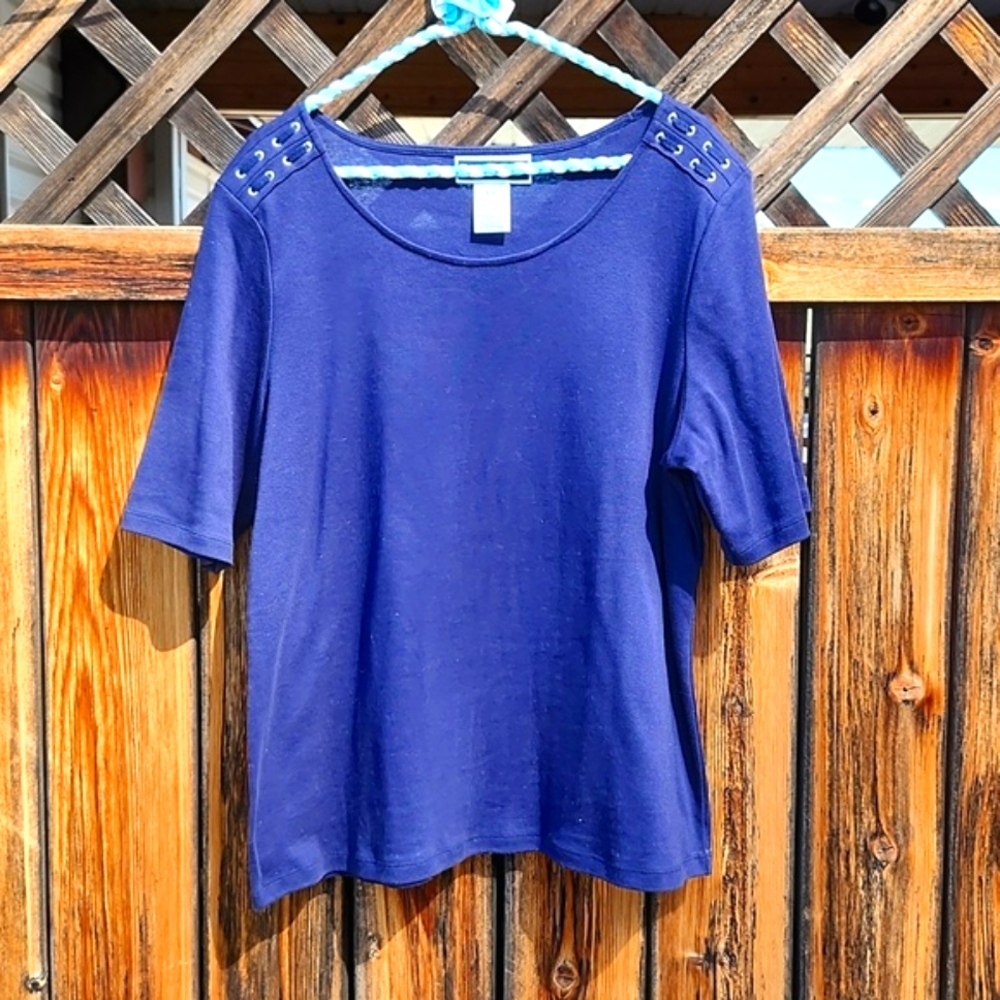 ⭐️Karen Scott Blue Navy Short Sleeve